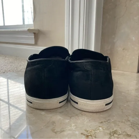 Marc Jacobs Delancey Silver Metallic Slip On Pointed Toe Sneakers, Size 41/US 11