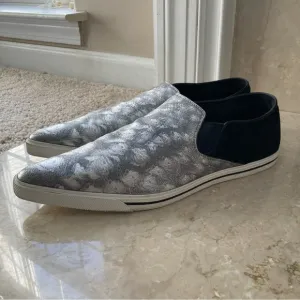 Marc Jacobs Delancey Silver Metallic Slip On Pointed Toe Sneakers, Size 41/US 11