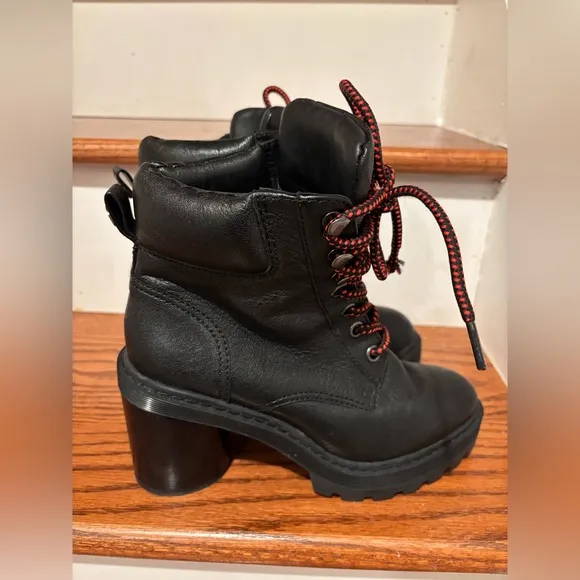MARC JACOBS Women's Crosby Round Toe Leather Platform Hiking Boots black size 7