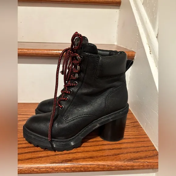 MARC JACOBS Women's Crosby Round Toe Leather Platform Hiking Boots black size 7