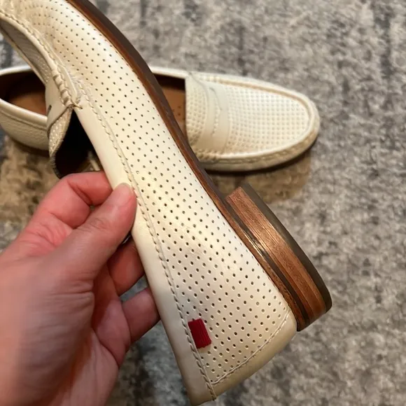 Marc Joseph New York Women's White Leather Penny Loafer Shoes Handcrafted Brazil