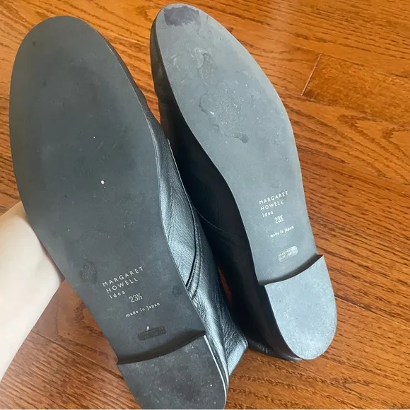 Margaret Howell Idea Black Flats Oxford Shoes Size 23.5 (5.5) Made in Japan