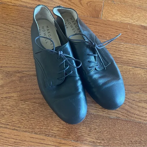 Margaret Howell Idea Black Flats Oxford Shoes Size 23.5 (5.5) Made in Japan
