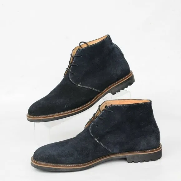 Martin Dingman Blue Suede Leather 3 Eye Chukka Ankle Boot Shoes Mens 9 M Casual