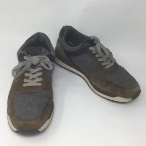 Massimo Dutti Brown Suede Gray Felt Sneakers 40