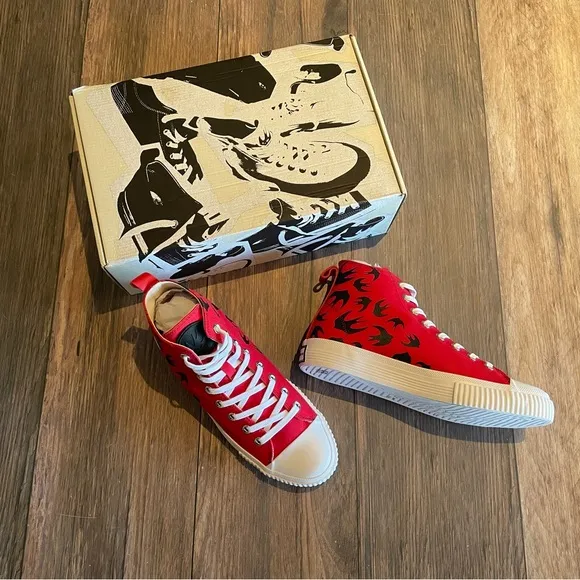 MCQ 🖤 ALEXANDER MCQUEEN Swallow Swarm Vulc High-Top Sneaker