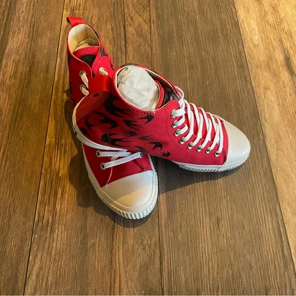 MCQ 🖤 ALEXANDER MCQUEEN Swallow Swarm Vulc High-Top Sneaker