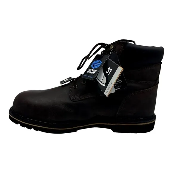 McRae Work Steel Toe Brown Leather Mens Work Boots Size 17M Style #MR86344 NWTS