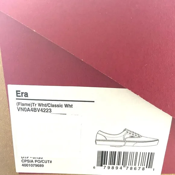 💖MEGA SALE💖VANS Era Flame White Off Suede Canvas Men's Sneakers VN0A4BV4223