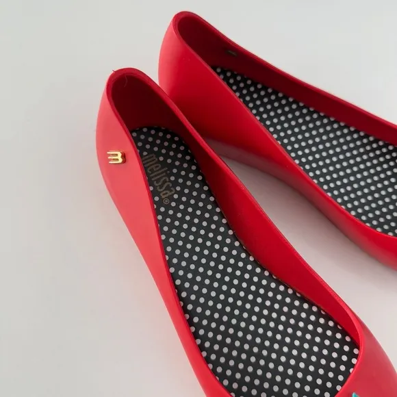 Melissa Girl's Red Cherry Flats size 2