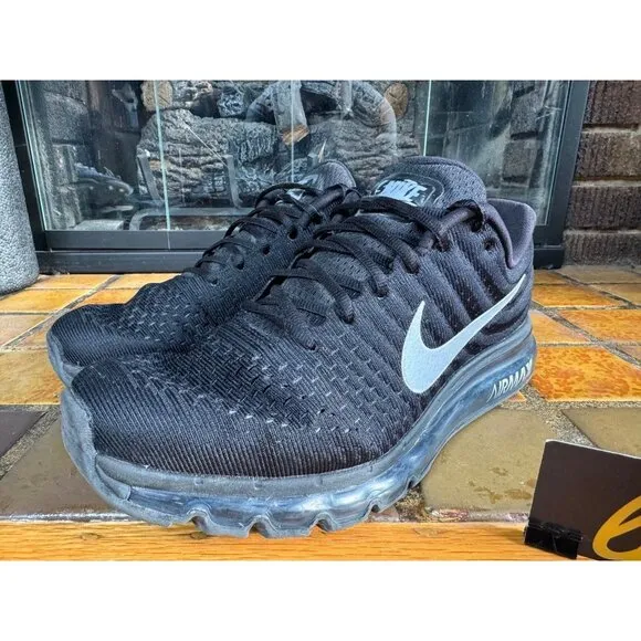 Men 12 Nike Air Max 2017 Black Anthracite 3M Reflective Running Shoes 849559-004