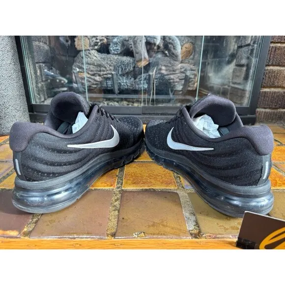 Men 12 Nike Air Max 2017 Black Anthracite 3M Reflective Running Shoes 849559-004