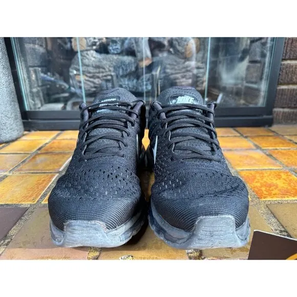 Men 12 Nike Air Max 2017 Black Anthracite 3M Reflective Running Shoes 849559-004