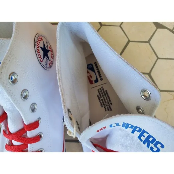 Men Sz 10.5 Converse CTAS x NBA L.A Clipppers High Top Sneakers Lunarlon LE RARE