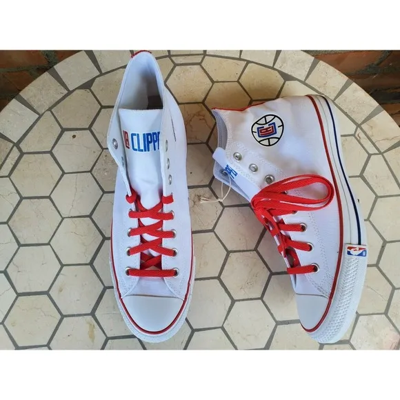 Men Sz 10.5 Converse CTAS x NBA L.A Clipppers High Top Sneakers Lunarlon LE RARE
