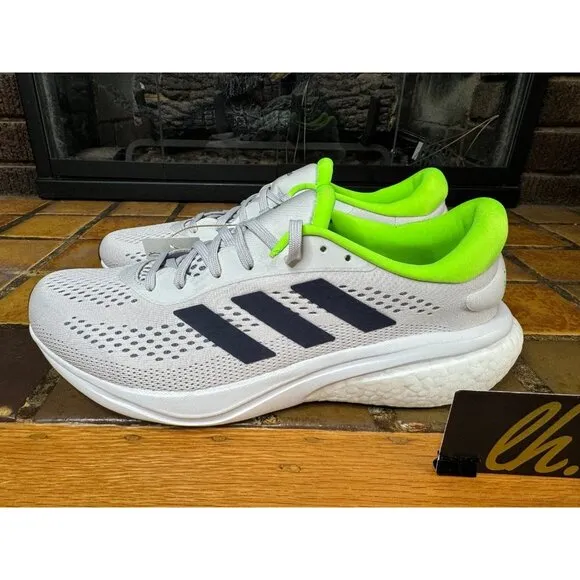 Mens 10 Adidas Supernova 2 Grey Green Athletic Running Shoes GW9093
