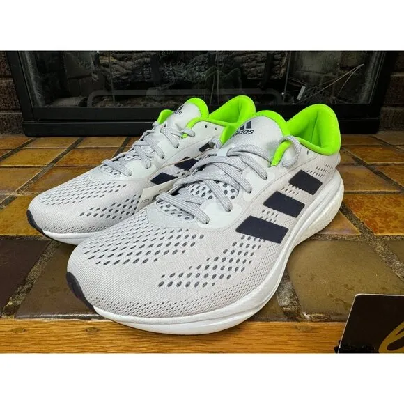 Mens 10 Adidas Supernova 2 Grey Green Athletic Running Shoes GW9093