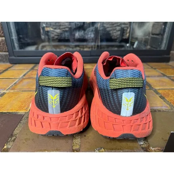 Mens 10.5 Hoka One One Speedgoat 4 Orange Black Athletic Running Shoes 1106525