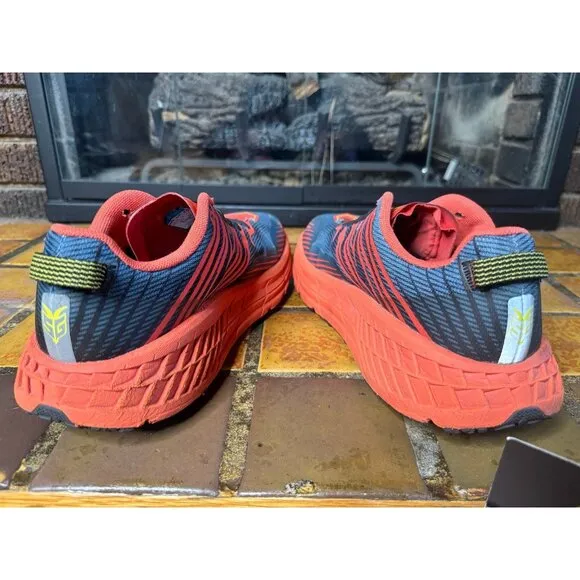 Mens 10.5 Hoka One One Speedgoat 4 Orange Black Athletic Running Shoes 1106525