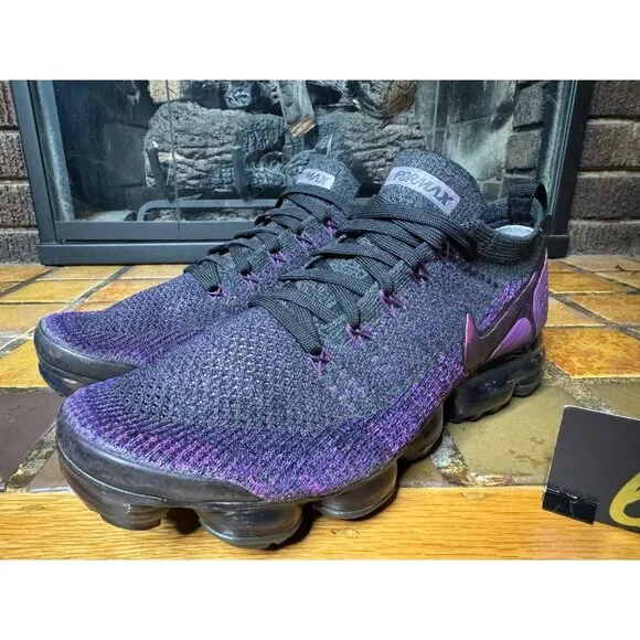 Mens 11 Nike Air Vapormax Flyknit 2 Night Purple Running Shoes 941842-013