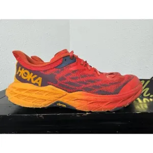 Mens 11.5 Hoka One One Speedgoat 5 Flame Red Athletic Running Shoes 1123157 FRYL