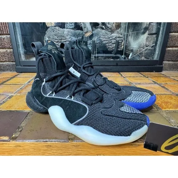 Men’s 5 Adidas Crazy BYW x Boost Black White Athletic Basketball Sneakers B48158