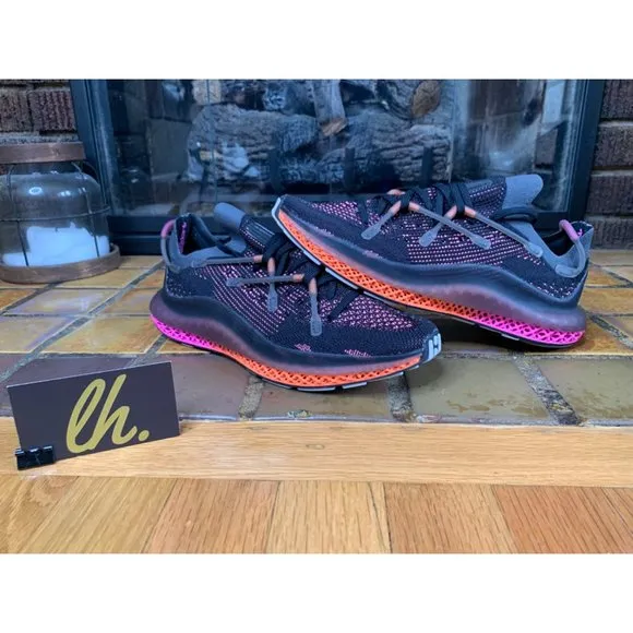Mens 7 Adidas 4D Fusio Primeknit Black Orange Pink Athletic Running Shoes FZ2414