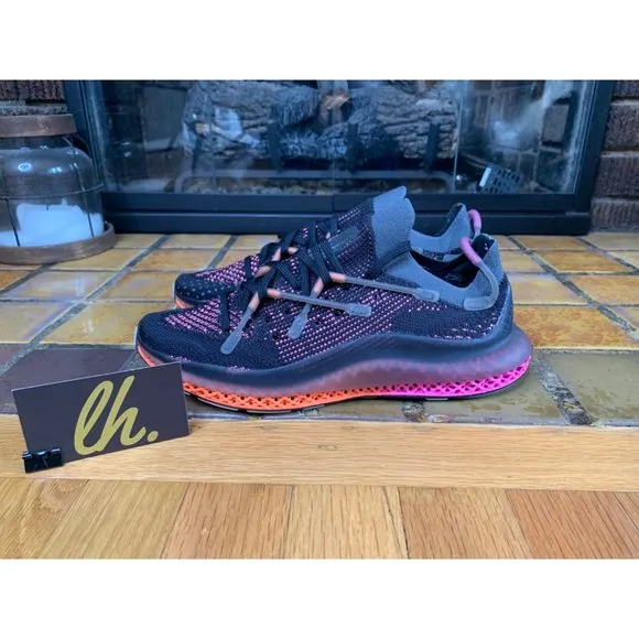 Mens 7 Adidas 4D Fusio Primeknit Black Orange Pink Athletic Running Shoes FZ2414