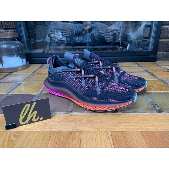 Mens 7 Adidas 4D Fusio Primeknit Black Orange Pink Athletic Running Shoes FZ2414