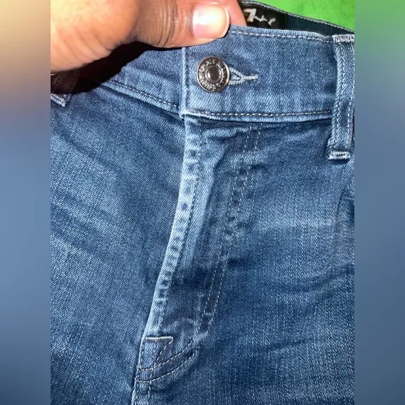 Men's 7 for All Mankind Carsen Lux Performance Blue Straight Leg Jeans size 36