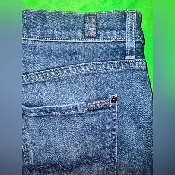 Men's 7 for All Mankind Carsen Lux Performance Blue Straight Leg Jeans size 36