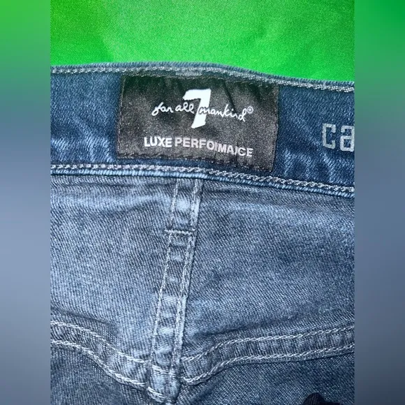 Men's 7 for All Mankind Carsen Lux Performance Blue Straight Leg Jeans size 36