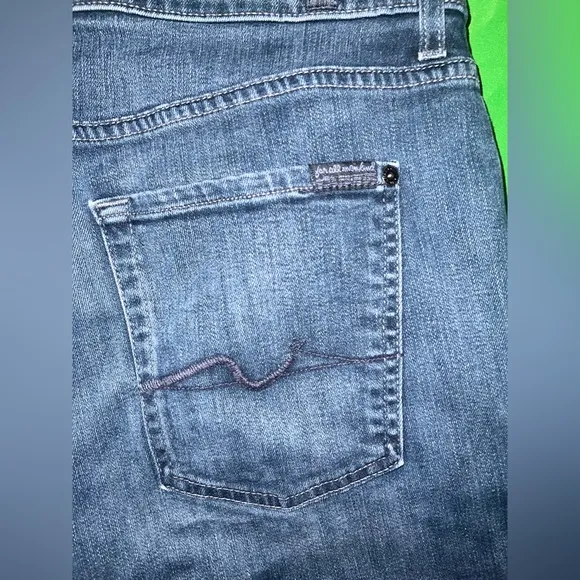 Men's 7 for All Mankind Carsen Lux Performance Blue Straight Leg Jeans size 36