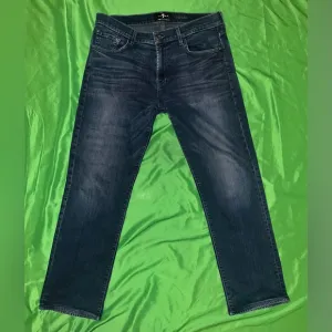 Men's 7 for All Mankind Carsen Lux Performance Blue Straight Leg Jeans size 36