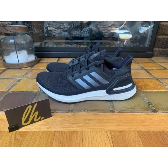 Mens 7.5 Adidas Ultraboost 20 “Black White” Athletic Running Shoes FY3457
