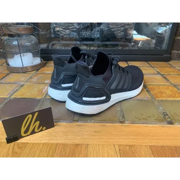 Mens 7.5 Adidas Ultraboost 20 “Black White” Athletic Running Shoes FY3457