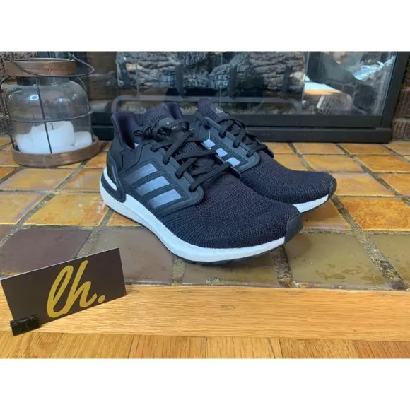 Mens 7.5 Adidas Ultraboost 20 “Black White” Athletic Running Shoes FY3457