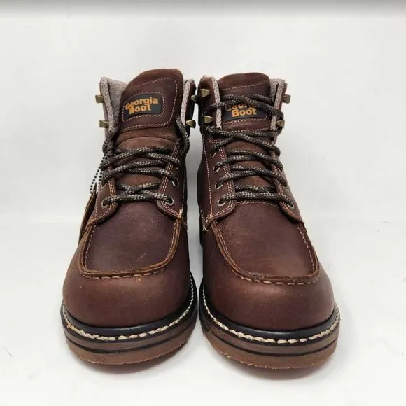 Men's 9.5 Georgia Boot 6&quot; Amp LT edge waterproof moc-toe work boots GB00467