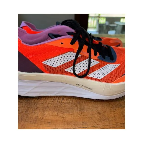 Mens Adidas Adizero Boston 11 Orange Purple Running Casual Training Shoes 9