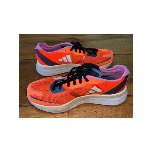 Mens Adidas Adizero Boston 11 Orange Purple Running Casual Training Shoes 9