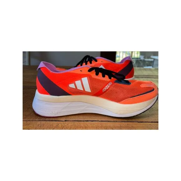 Mens Adidas Adizero Boston 11 Orange Purple Running Casual Training Shoes 9