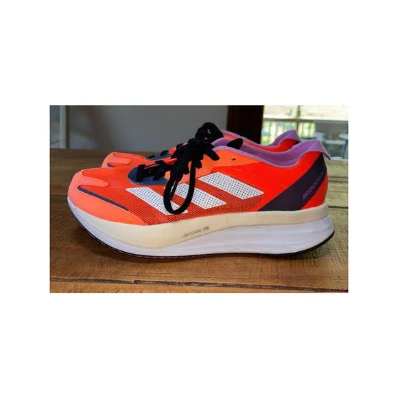 Mens Adidas Adizero Boston 11 Orange Purple Running Casual Training Shoes 9