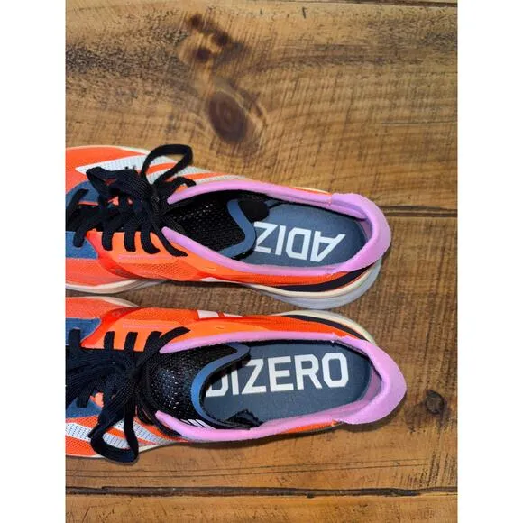 Mens Adidas Adizero Boston 11 Orange Purple Running Casual Training Shoes 9