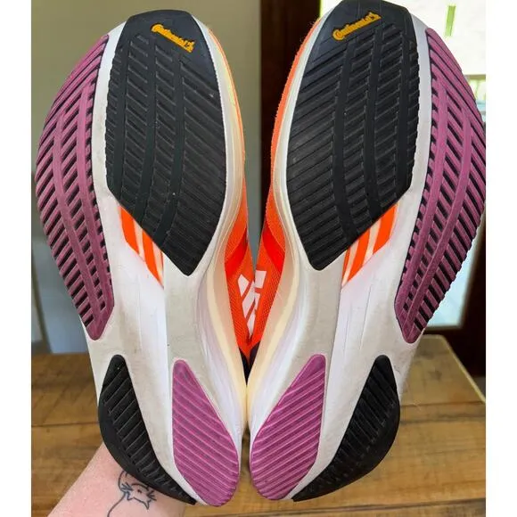 Mens Adidas Adizero Boston 11 Orange Purple Running Casual Training Shoes 9