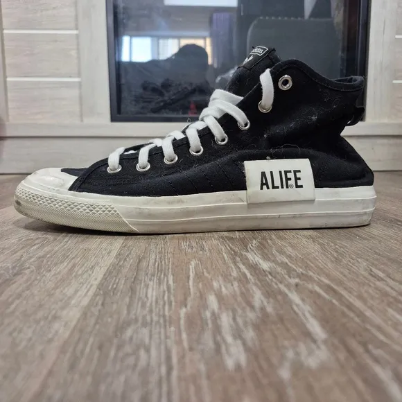 Men's Adidas Alife Nizza Hi Sneakers Size 12 Black White