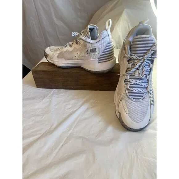 Men's Adidas Dame 7 Basketball White Hi-Top Opponent‎ Advisory Shoes-Size 12
