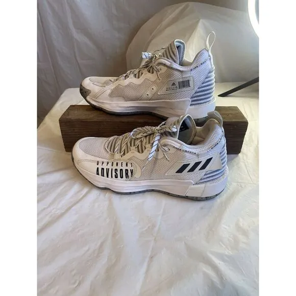 Men's Adidas Dame 7 Basketball White Hi-Top Opponent‎ Advisory Shoes-Size 12