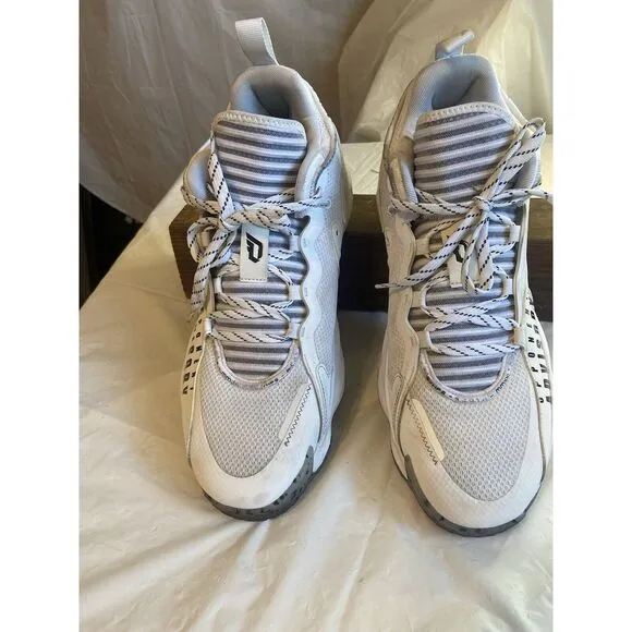 Men's Adidas Dame 7 Basketball White Hi-Top Opponent‎ Advisory Shoes-Size 12