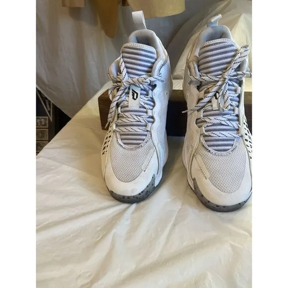 Men's Adidas Dame 7 Basketball White Hi-Top Opponent‎ Advisory Shoes-Size 12