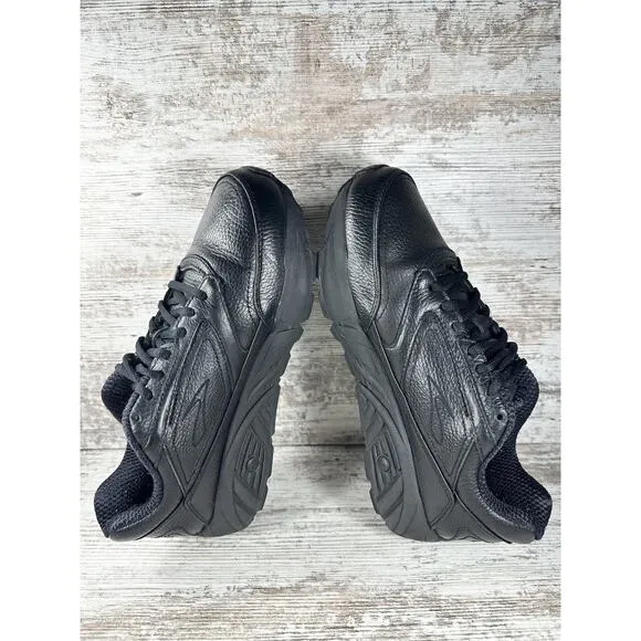 Men's Brooks Addiction Walker Black Leather Walking Shoes Sz 9.5D Athletic Gym